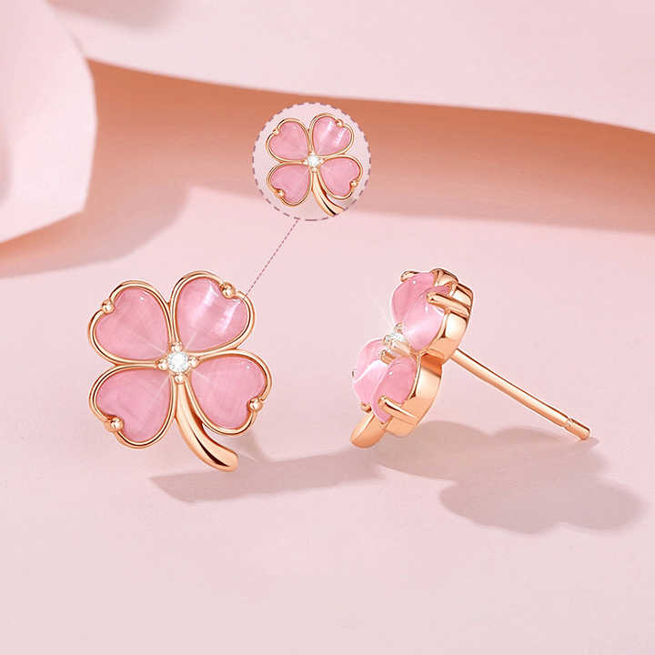 Bộ trang sức bạc hình cỏ bốn lá