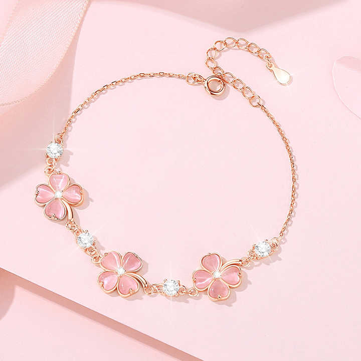 Bộ trang sức bạc hình cỏ bốn lá