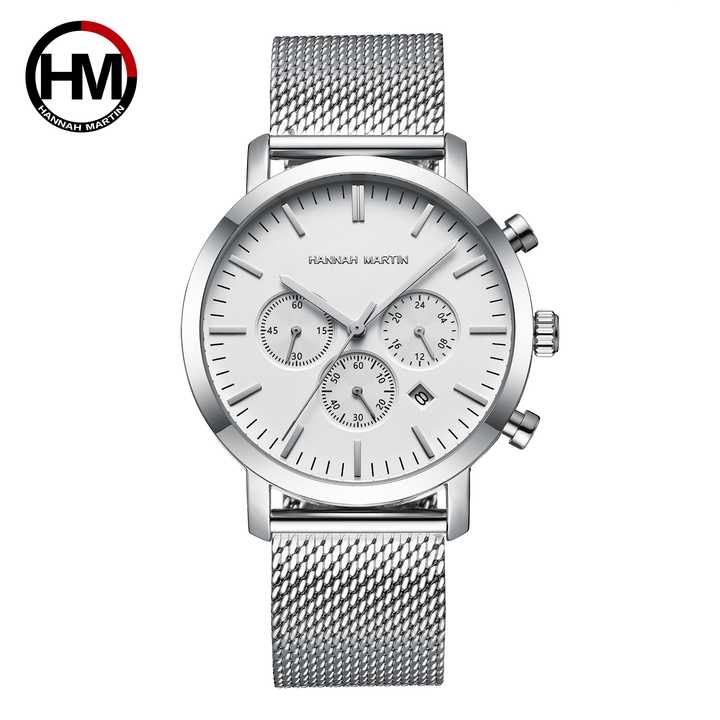 Đồng hồ nam dây lưới xanh thời thượng