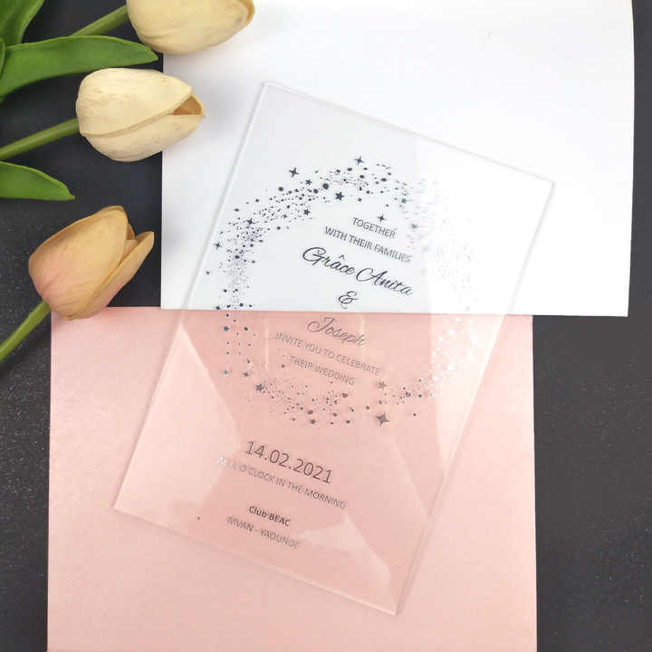 Thiệp Cưới Mica Trong Suốt