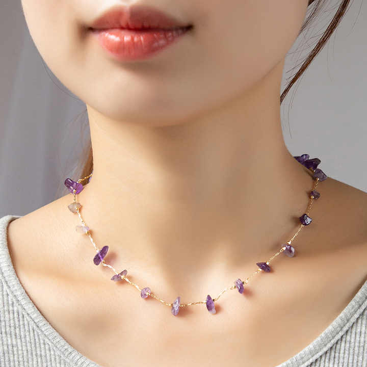 Dây chuyền đá thạch anh tím