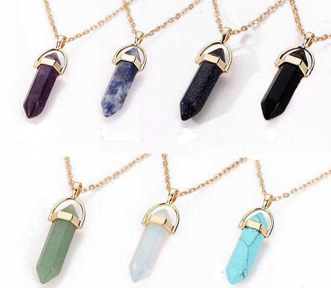 Mặt dây chuyền thạch anh lục giác