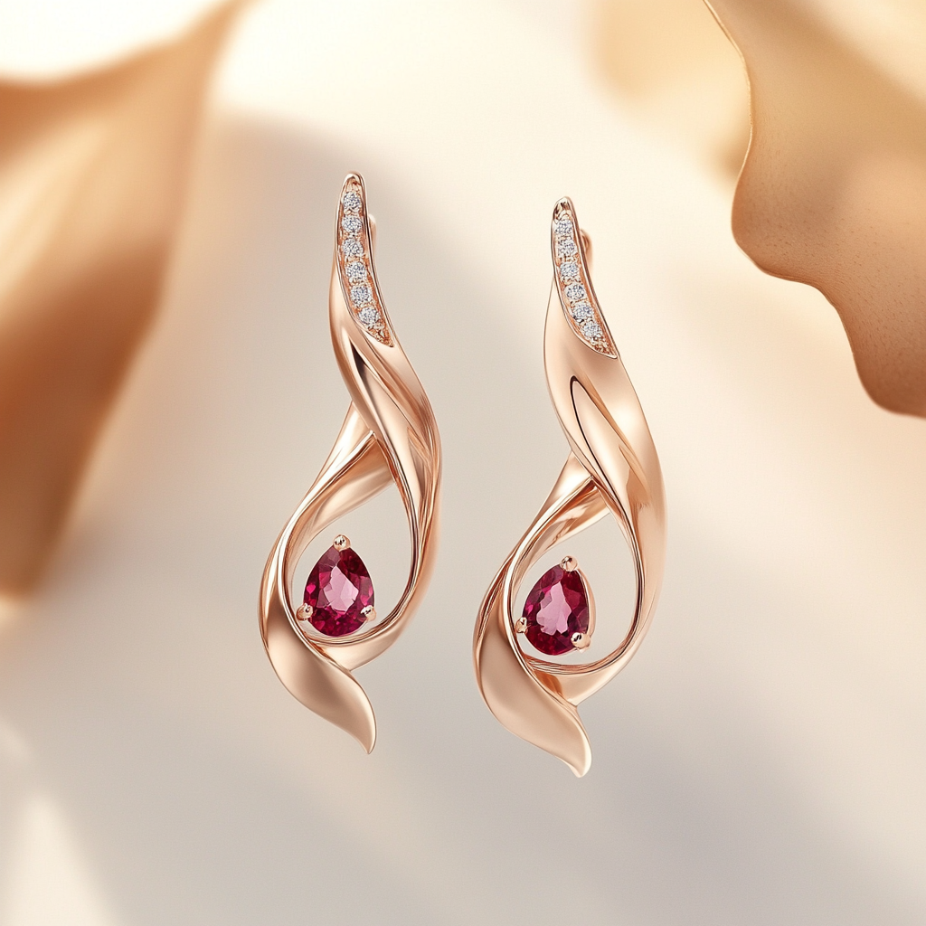 Ruby Flame Earrings